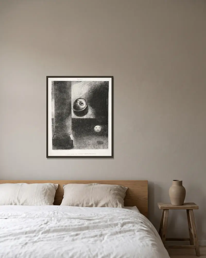 There Were Also Embryonic Beings av Odilon Redon inramad på en vägg