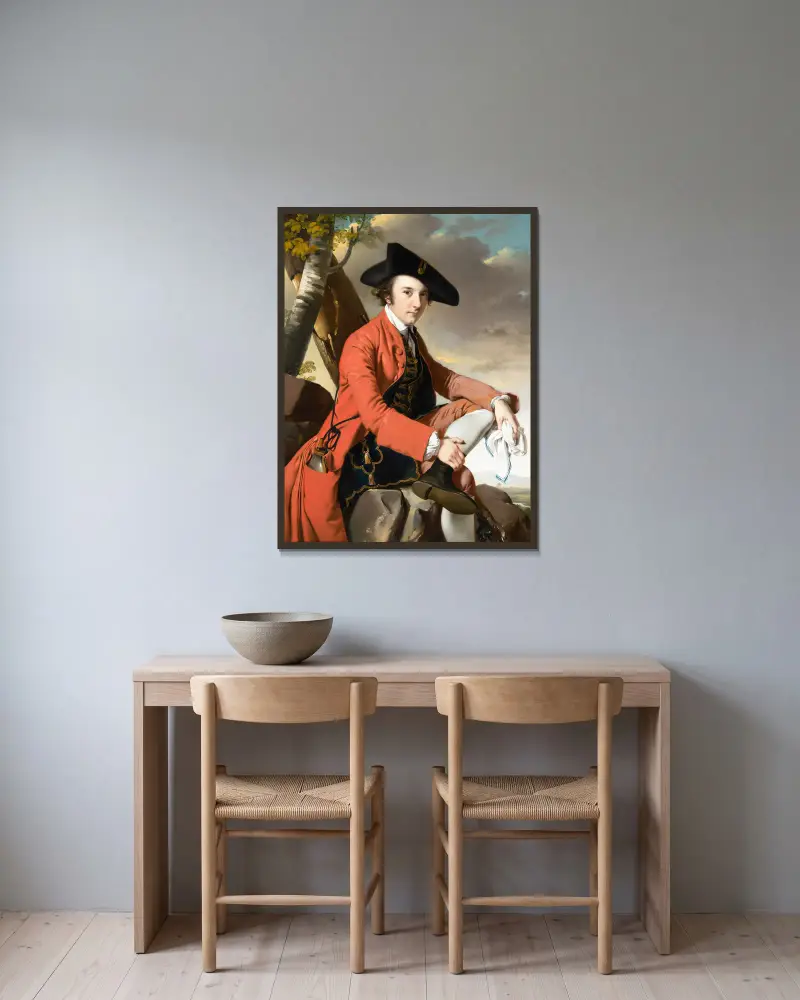 Fleetwood Hesketh av Joseph Wright of Derby inramad på en vägg