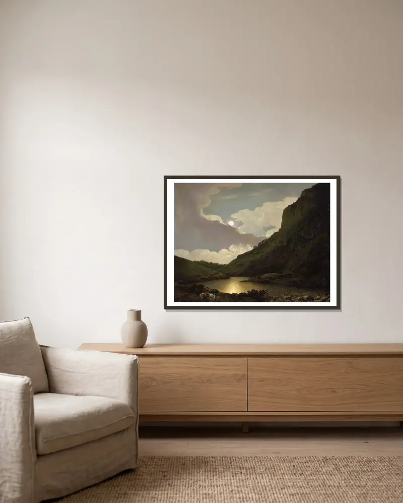 Matlock Tor za měsíčního svitu – Nr. 1, Joseph Wright of Derby v rámu na stěně
