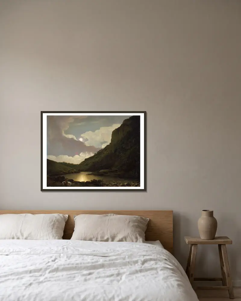 Matlock Tor za měsíčního svitu – Nr. 1, Joseph Wright of Derby v rámu na stěně