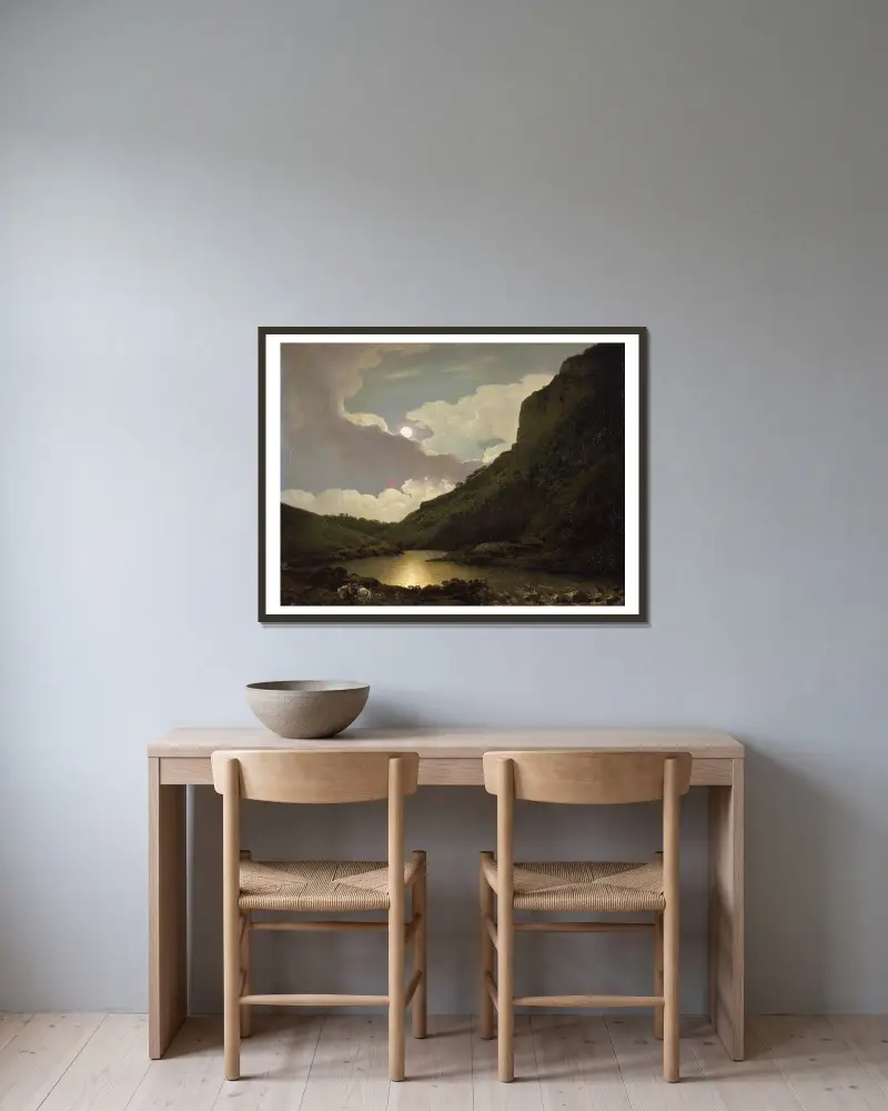 Matlock Tor za měsíčního svitu – Nr. 1, Joseph Wright of Derby v rámu na stěně
