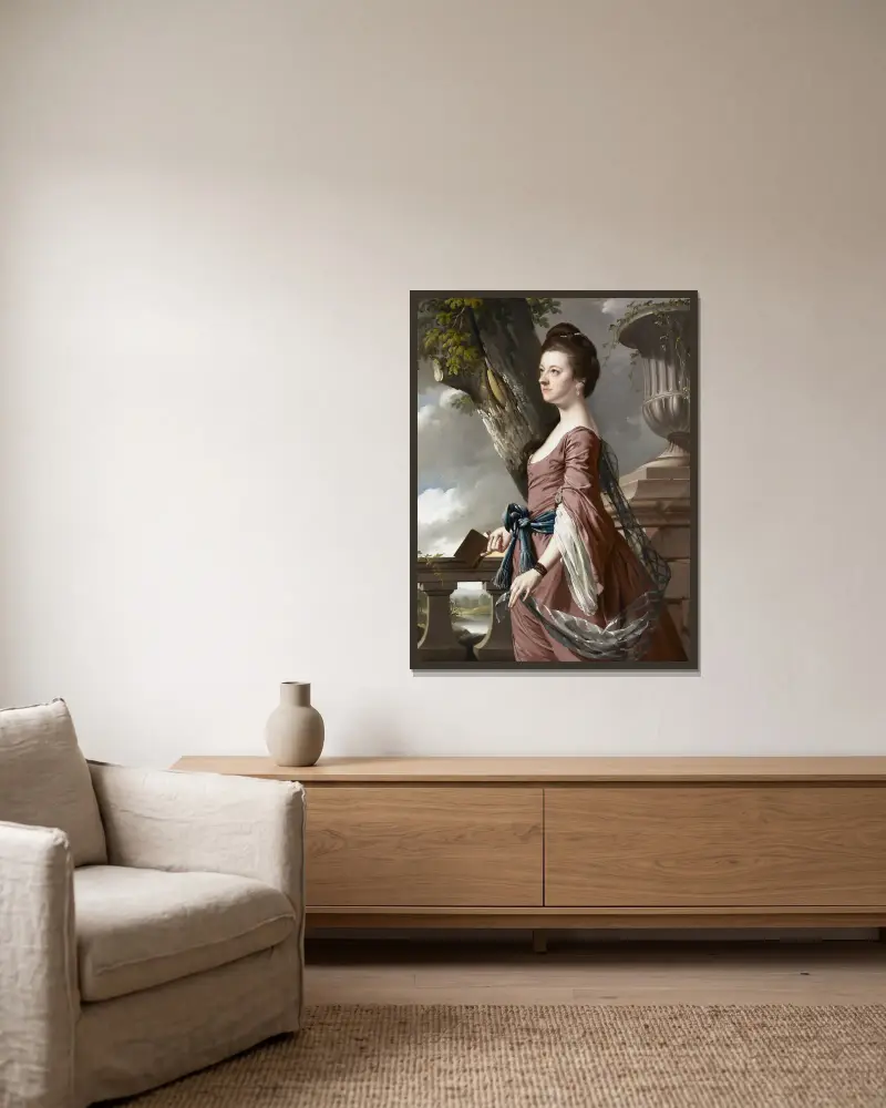 Mrs Frances Hesketh, Joseph Wright of Derby w ramie na ścianie