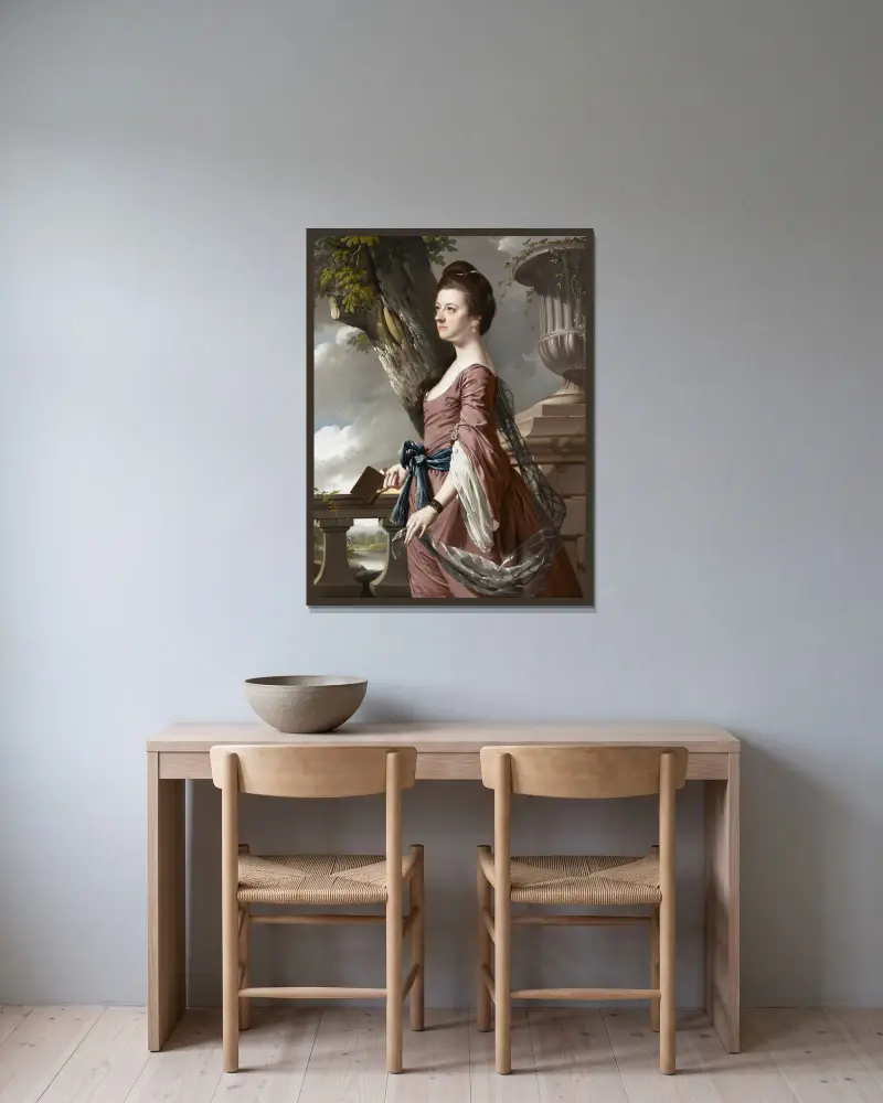 Mrs Frances Hesketh, Joseph Wright of Derby w ramie na ścianie