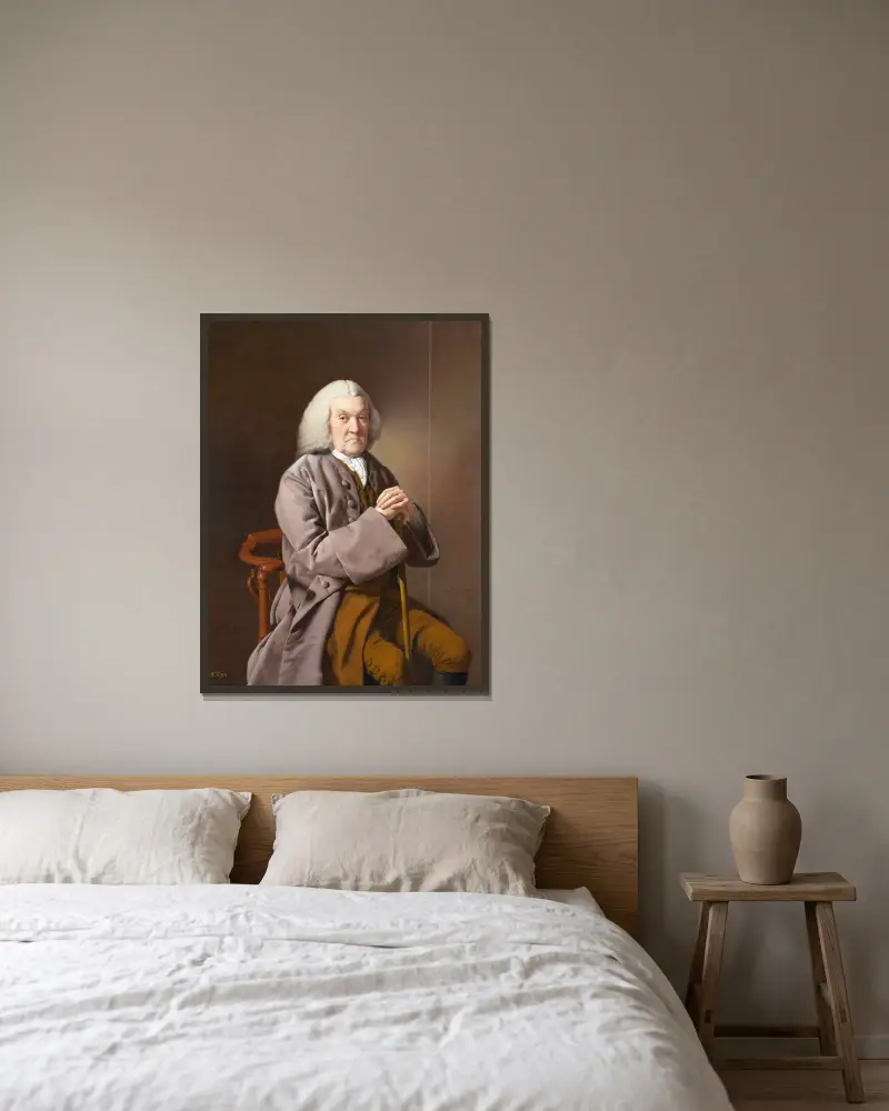 Richard Gildart av Joseph Wright of Derby inramad på en vägg