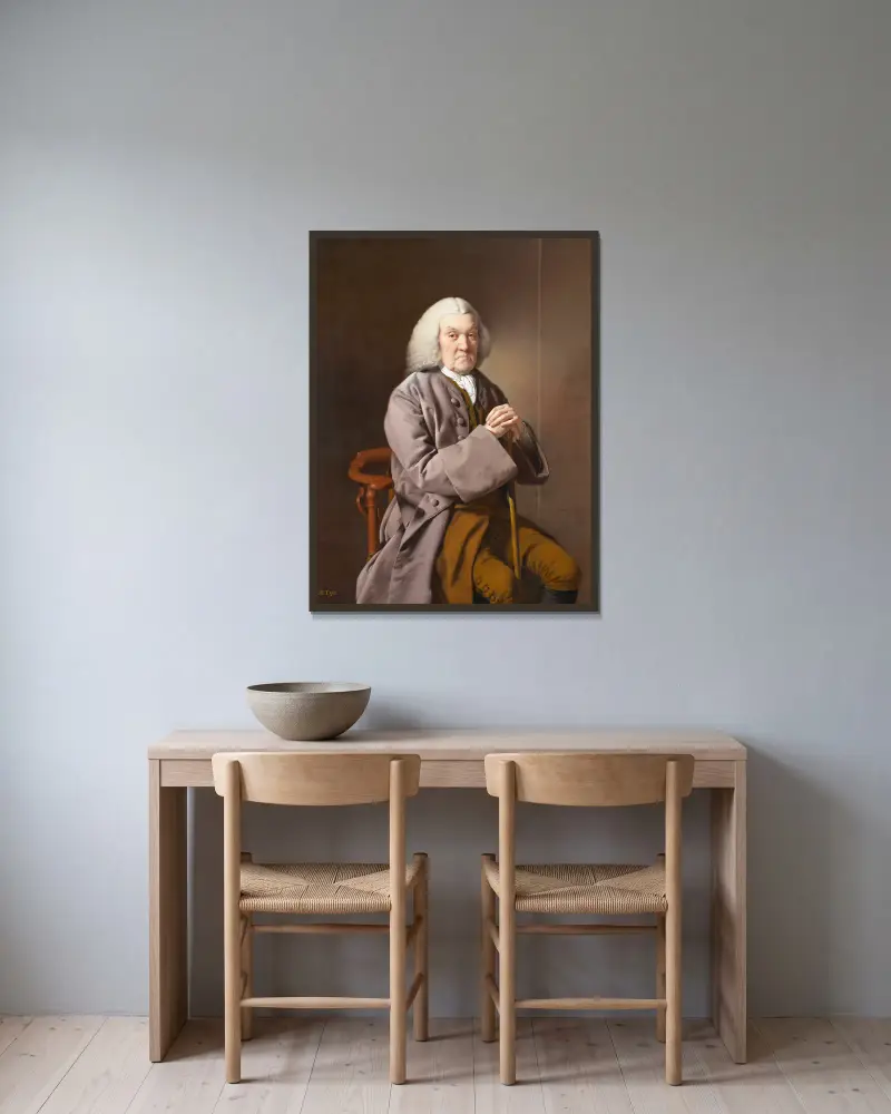 Richard Gildart av Joseph Wright of Derby inramad på en vägg