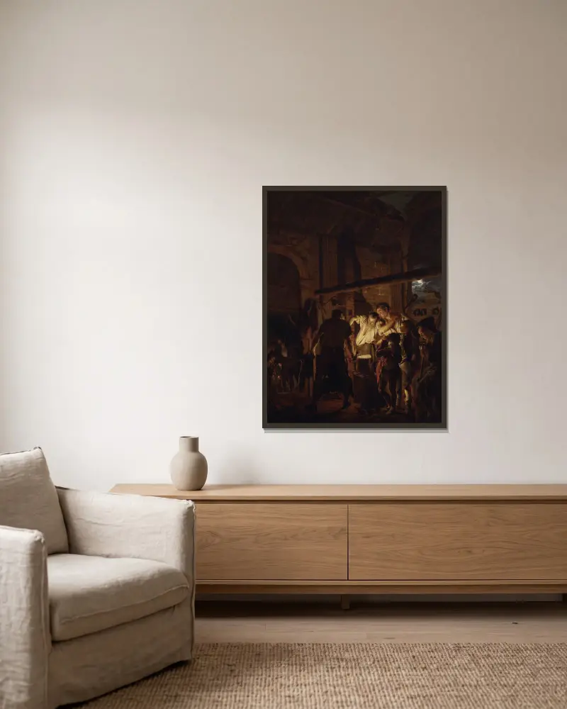 Kuźnia, Joseph Wright of Derby w ramie na ścianie