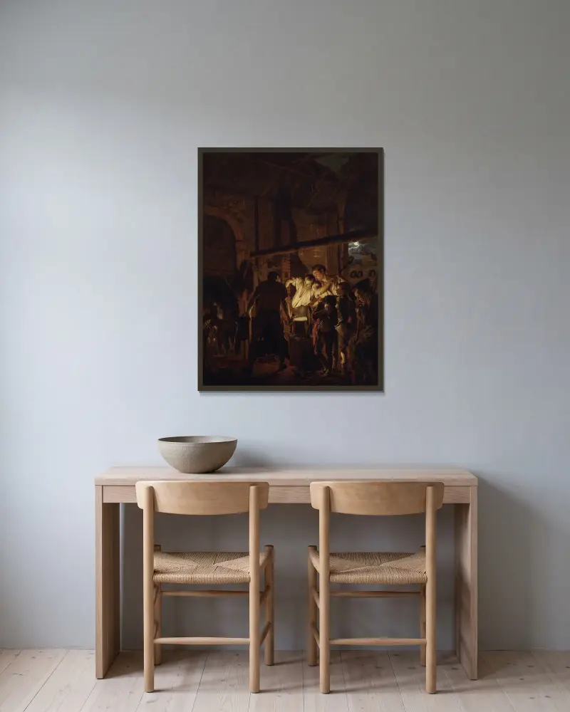 Kuźnia, Joseph Wright of Derby w ramie na ścianie