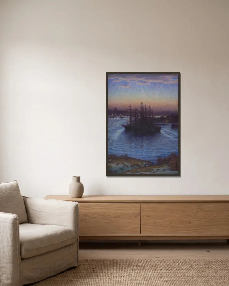 Ships at Anchor. Winter, Prince Eugen, Duke of Närke w ramie na ścianie