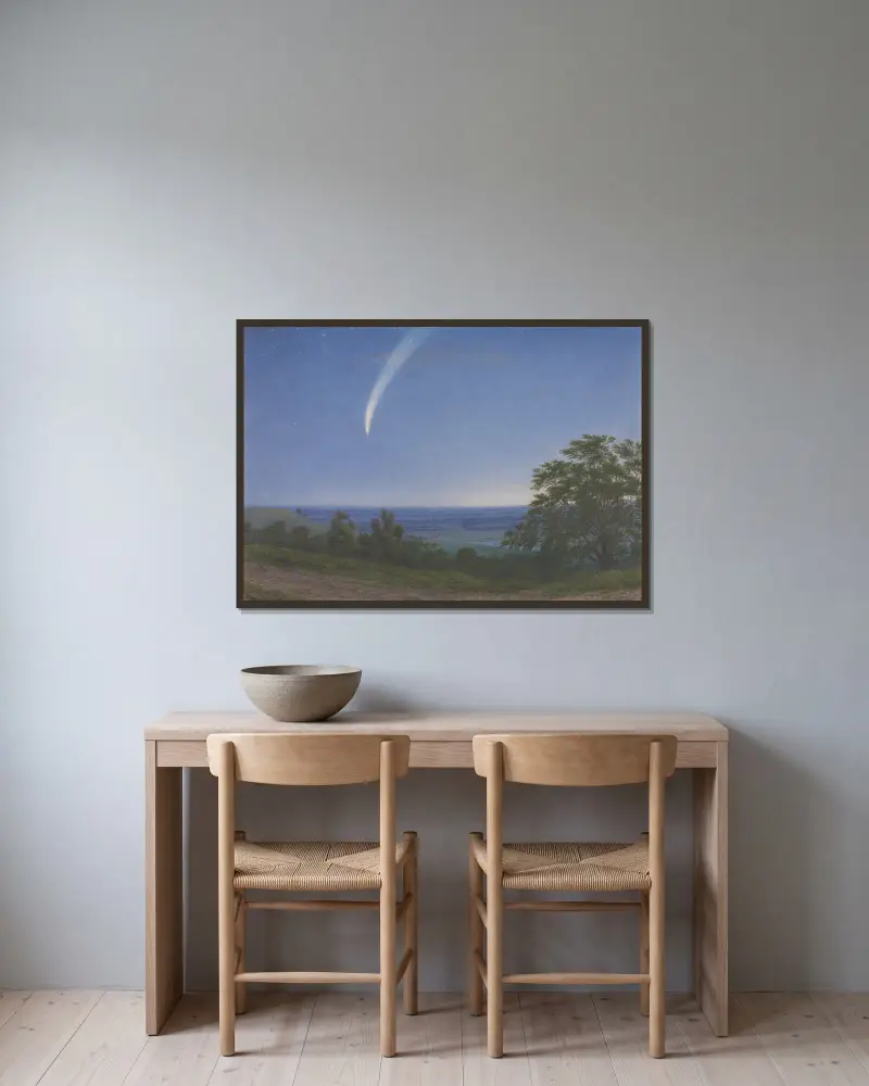 Donatis Komet von William Turner of Oxford gerahmt an einer Wand