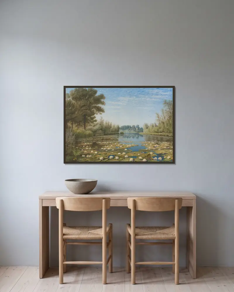 Ansicht bei Shipton on Cherwell, Oxfordshire von William Turner of Oxford gerahmt an einer Wand
