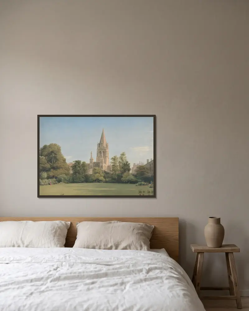 Utsikt från dekanens trädgård, Christ Church, Oxford av William Turner of Oxford inramad på en vägg