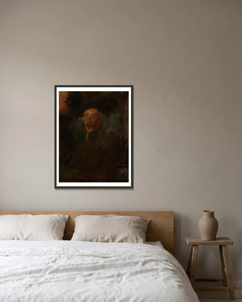 Porträtt av arkitekten Franciszek Mączyński av Olga Boznanska inramad på en vägg