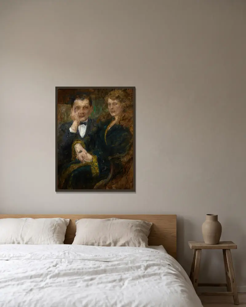 Porträtt av herr och fru Smogorzewski av Olga Boznanska inramad på en vägg