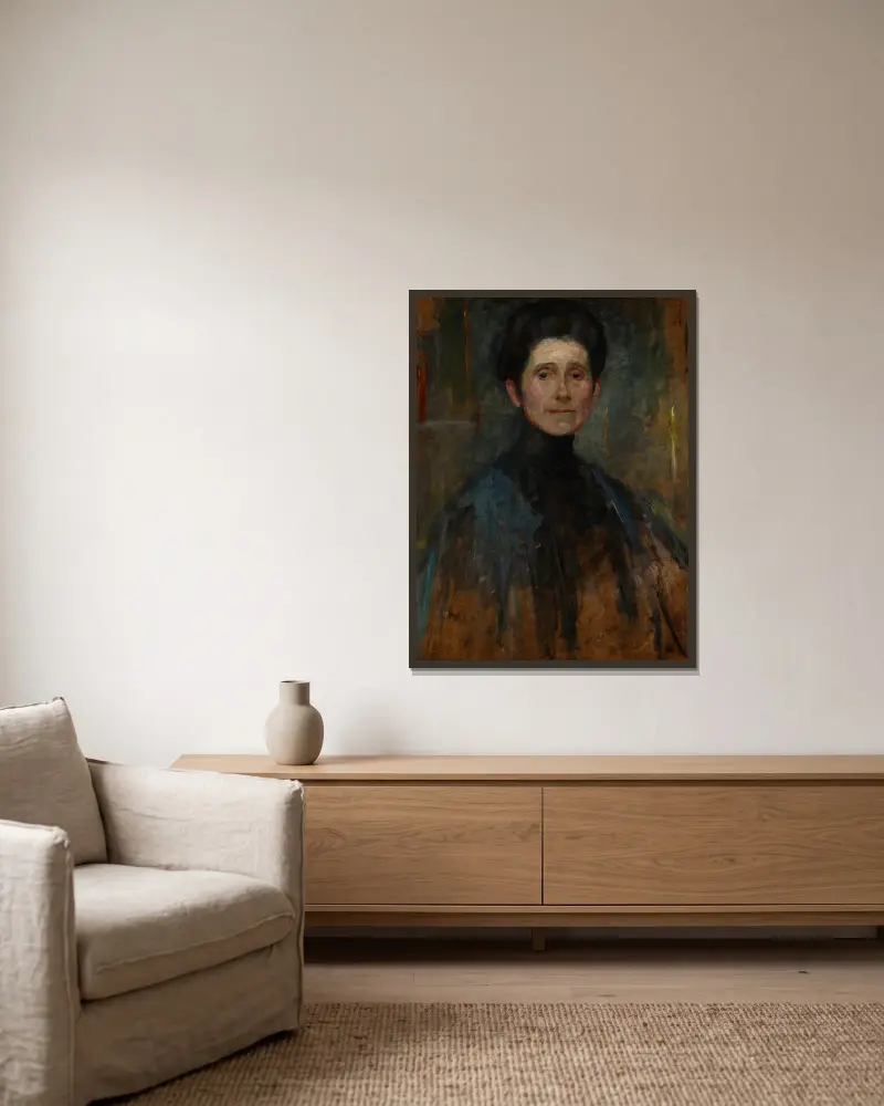 Self-Portrait av Olga Boznanska inramad på en vägg