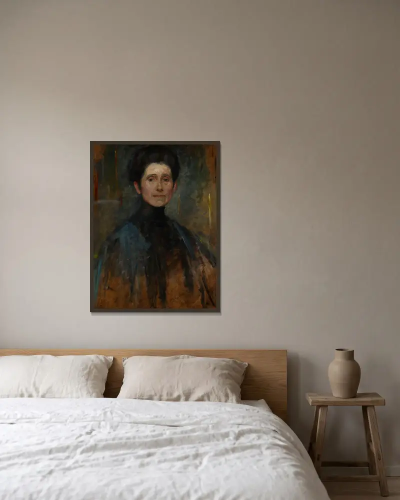 Self-Portrait av Olga Boznanska inramad på en vägg