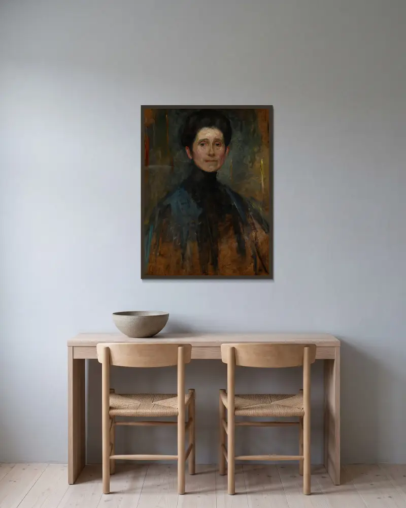 Self-Portrait av Olga Boznanska inramad på en vägg