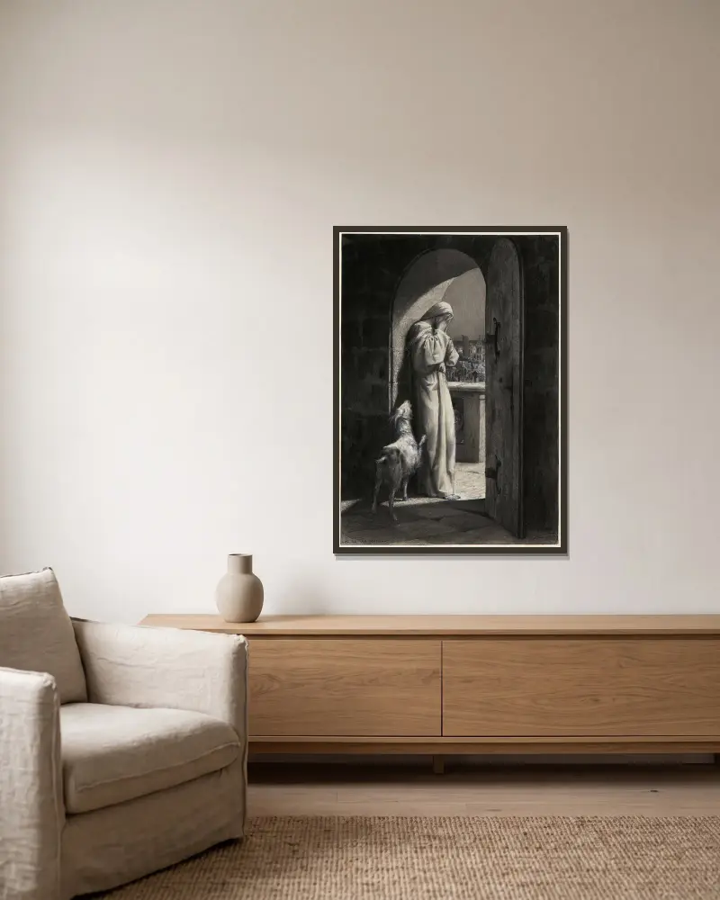 Bossue, Borgne, Boiteuse von Luc-Olivier Merson gerahmt an einer Wand