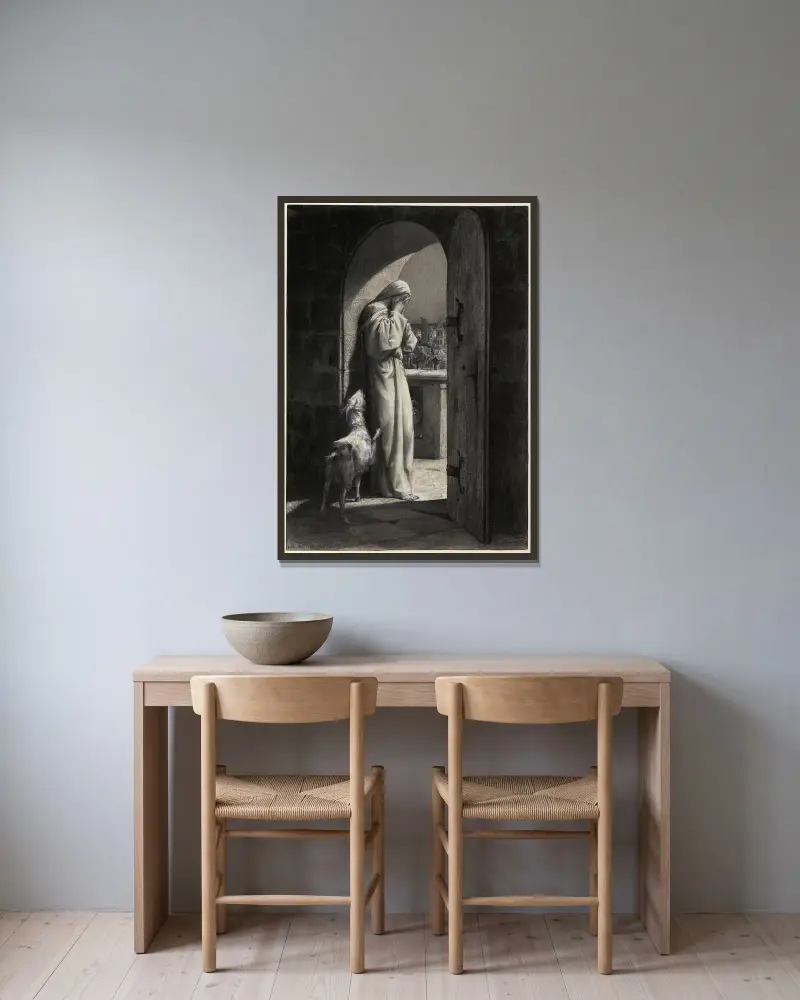 Bossue, Borgne, Boiteuse von Luc-Olivier Merson gerahmt an einer Wand