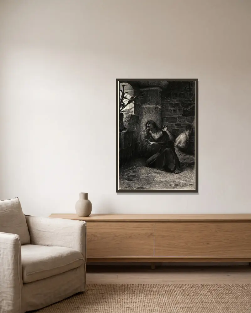 Der kleine Schuh von Luc-Olivier Merson gerahmt an einer Wand