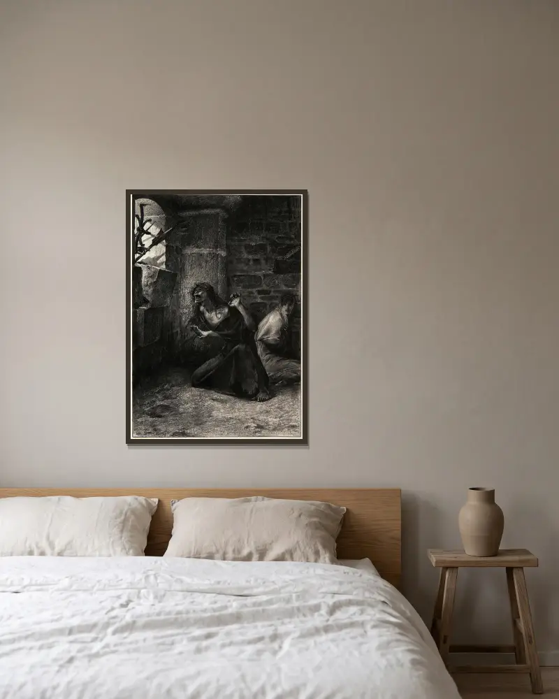 Der kleine Schuh von Luc-Olivier Merson gerahmt an einer Wand