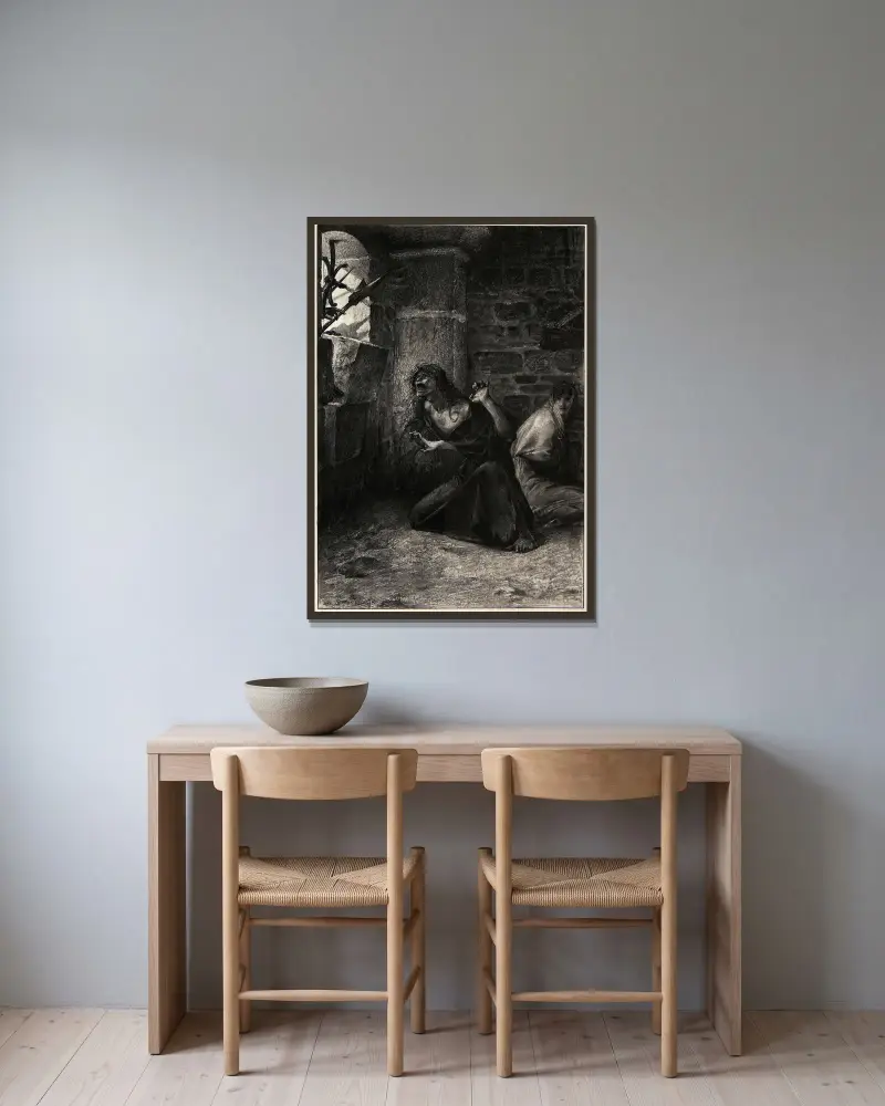 Der kleine Schuh von Luc-Olivier Merson gerahmt an einer Wand