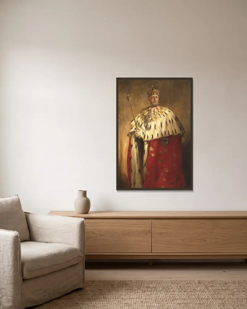 Oskar II. (Oskar Fredrik), 1829–1907, König von Schweden 1872 und von Norwegen 1872–1905 von Oscar Björck gerahmt an einer Wand