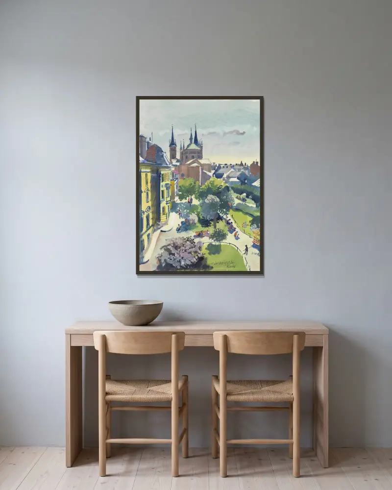 Starý kostel v Lerchenfeldu, Oskar Laske v rámu na stěně
