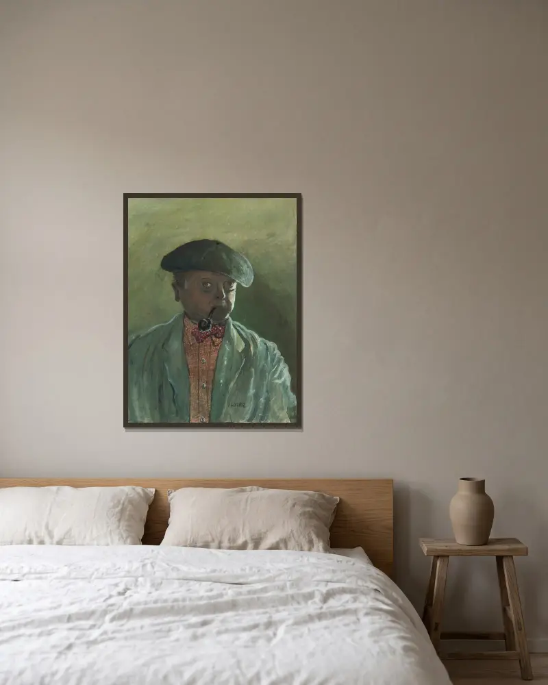 Autoportret, Oskar Laske w ramie na ścianie