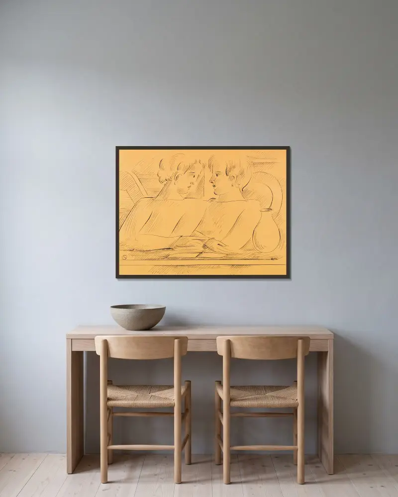 Duo, 1936 – Nr. 1 von Oskar Schlemmer gerahmt an einer Wand