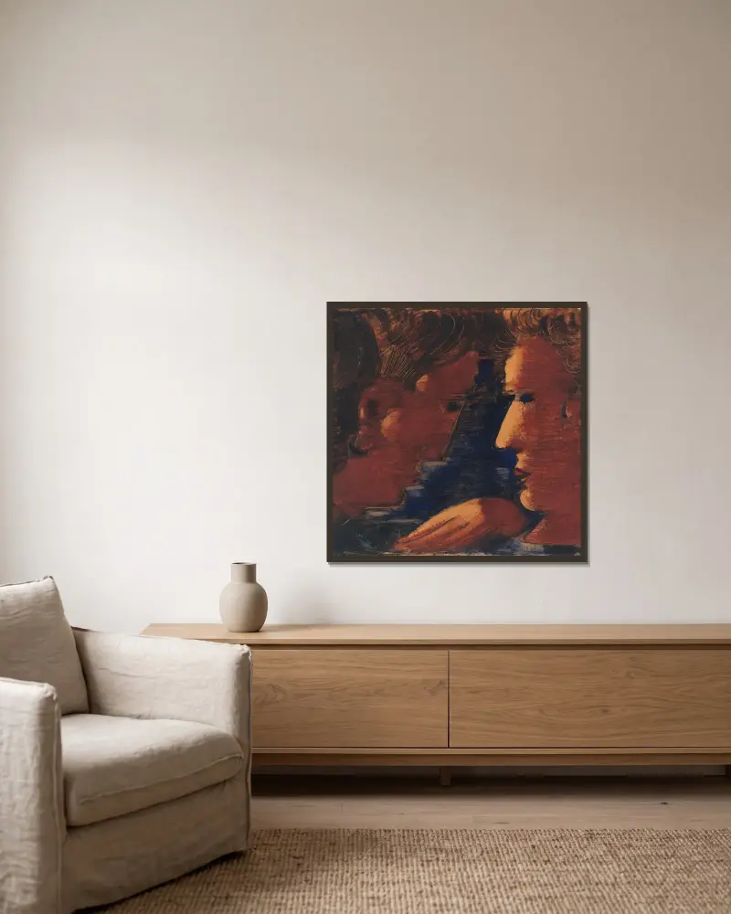 Rozmowa, Oskar Schlemmer w ramie na ścianie