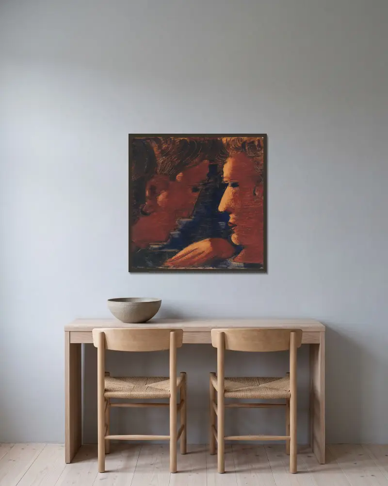 Rozmowa, Oskar Schlemmer w ramie na ścianie