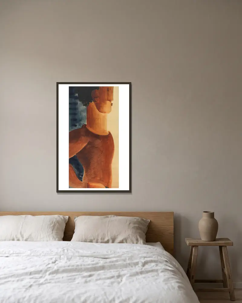 Jünglingsfigur romantisch von Oskar Schlemmer gerahmt an einer Wand