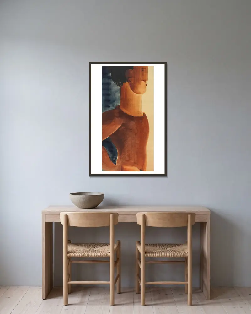 Jünglingsfigur romantisch von Oskar Schlemmer gerahmt an einer Wand