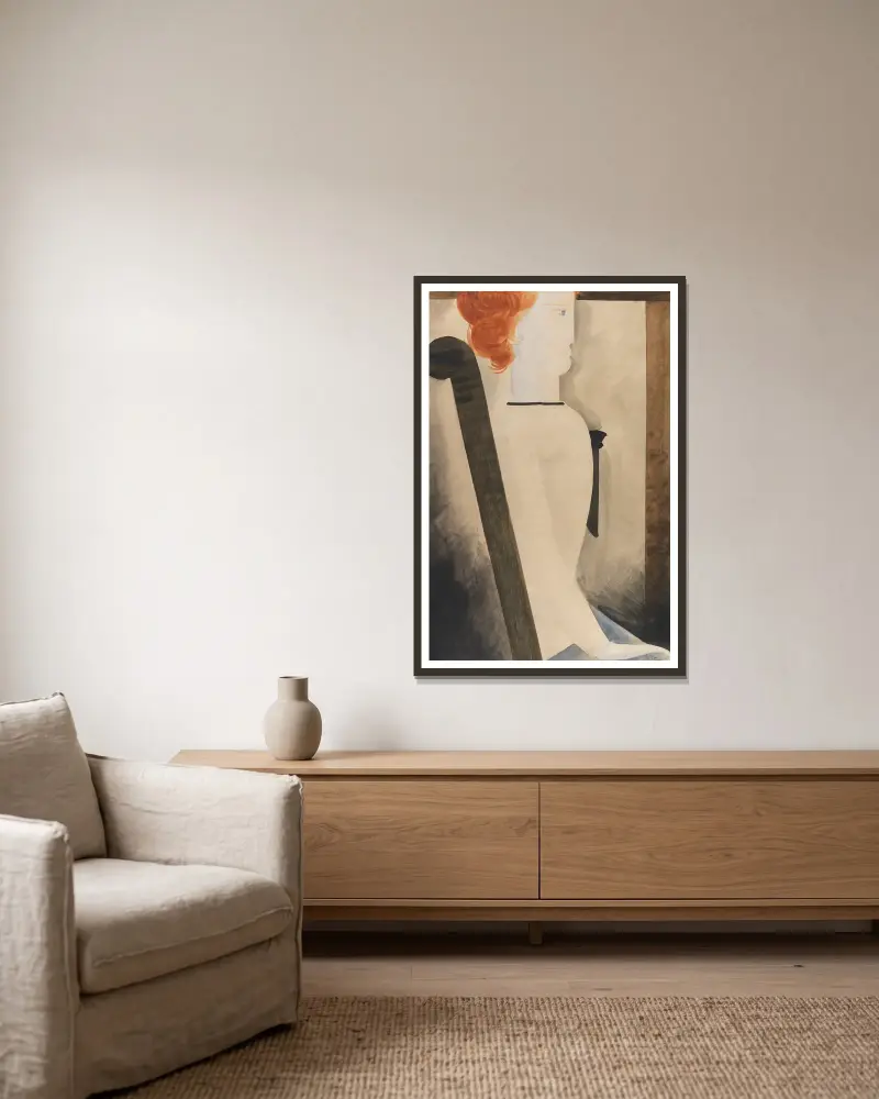 Sitzende von Oskar Schlemmer gerahmt an einer Wand