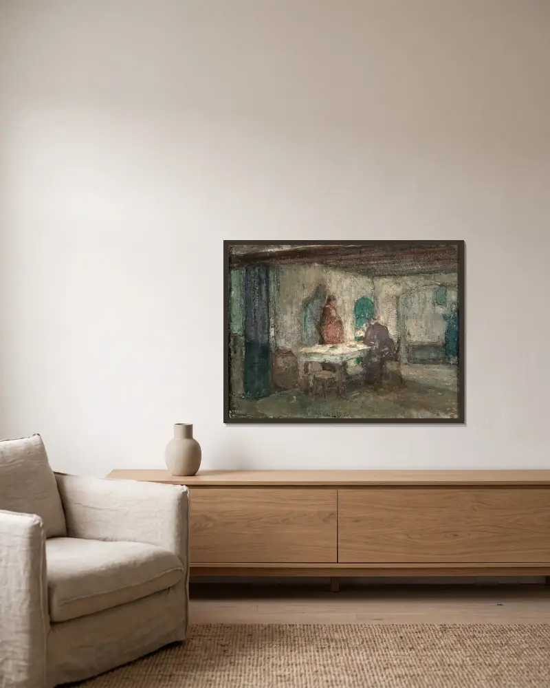 Und er entschwand ihren Blicken von Henry Ossawa Tanner gerahmt an einer Wand