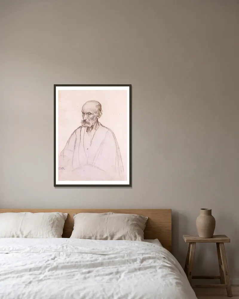 Studie für den Jünger Petrus von Henry Ossawa Tanner gerahmt an einer Wand