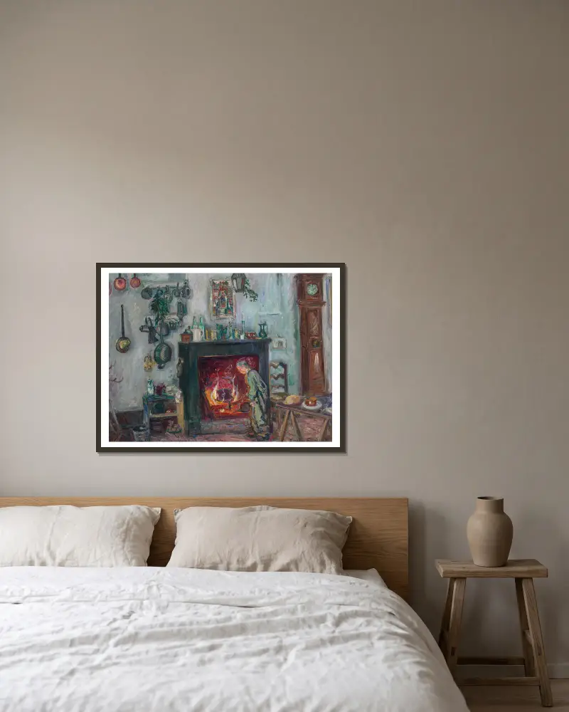Intérieur, Paris av Emile Othon Friesz inramad på en vägg