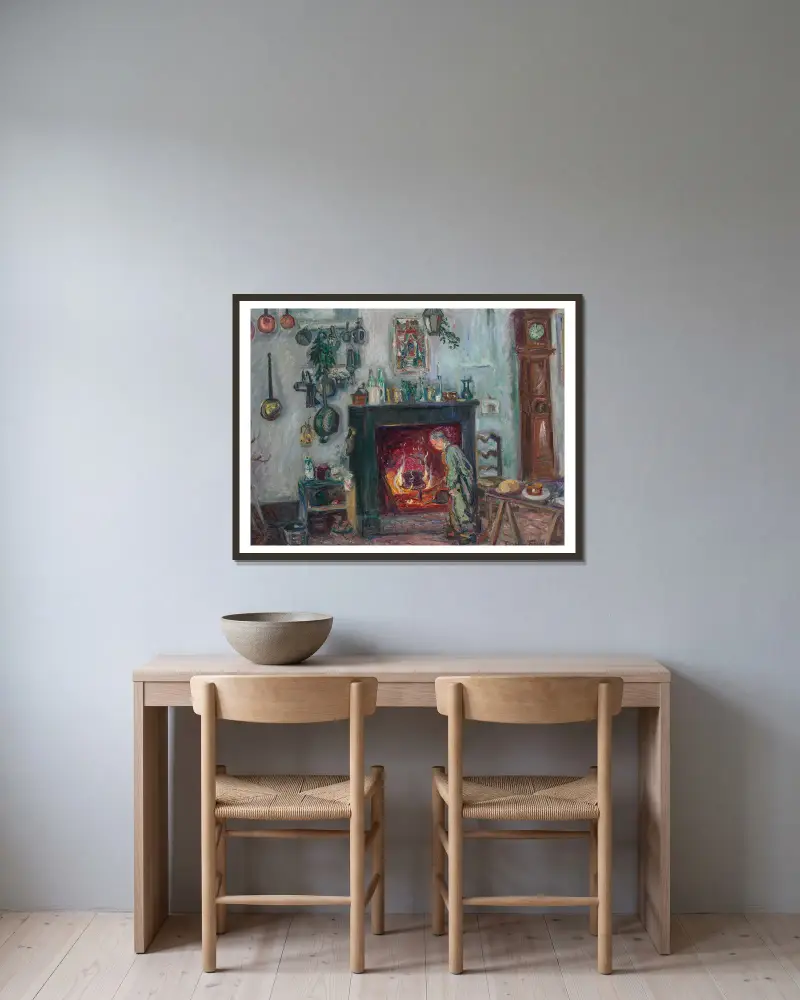Intérieur, Paris av Emile Othon Friesz inramad på en vägg