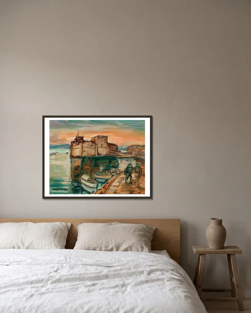 La Côte d’Azur av Emile Othon Friesz inramad på en vägg