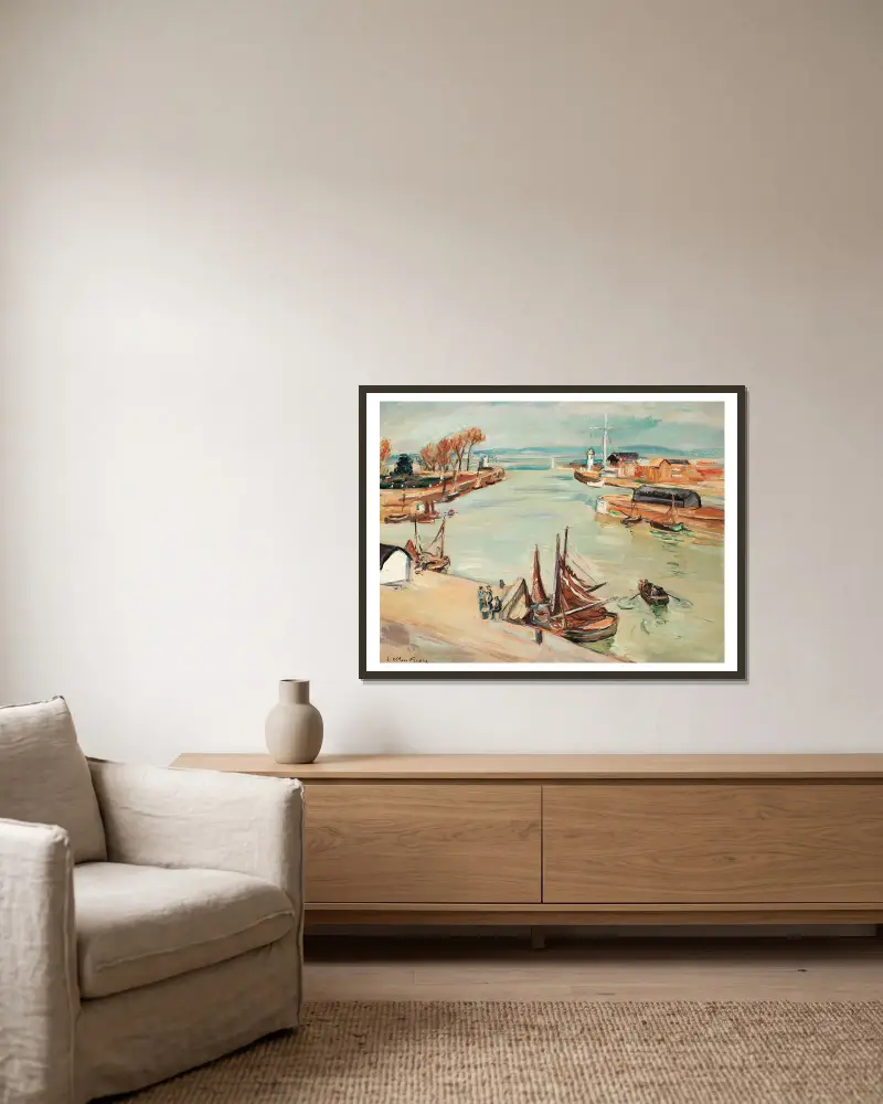 Le port de Honfleur – nr 2 av Emile Othon Friesz inramad på en vägg