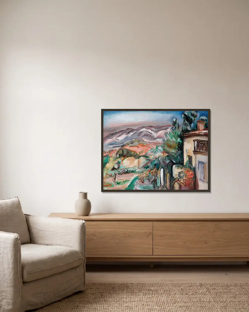 Paysage (Toulon) av Emile Othon Friesz inramad på en vägg