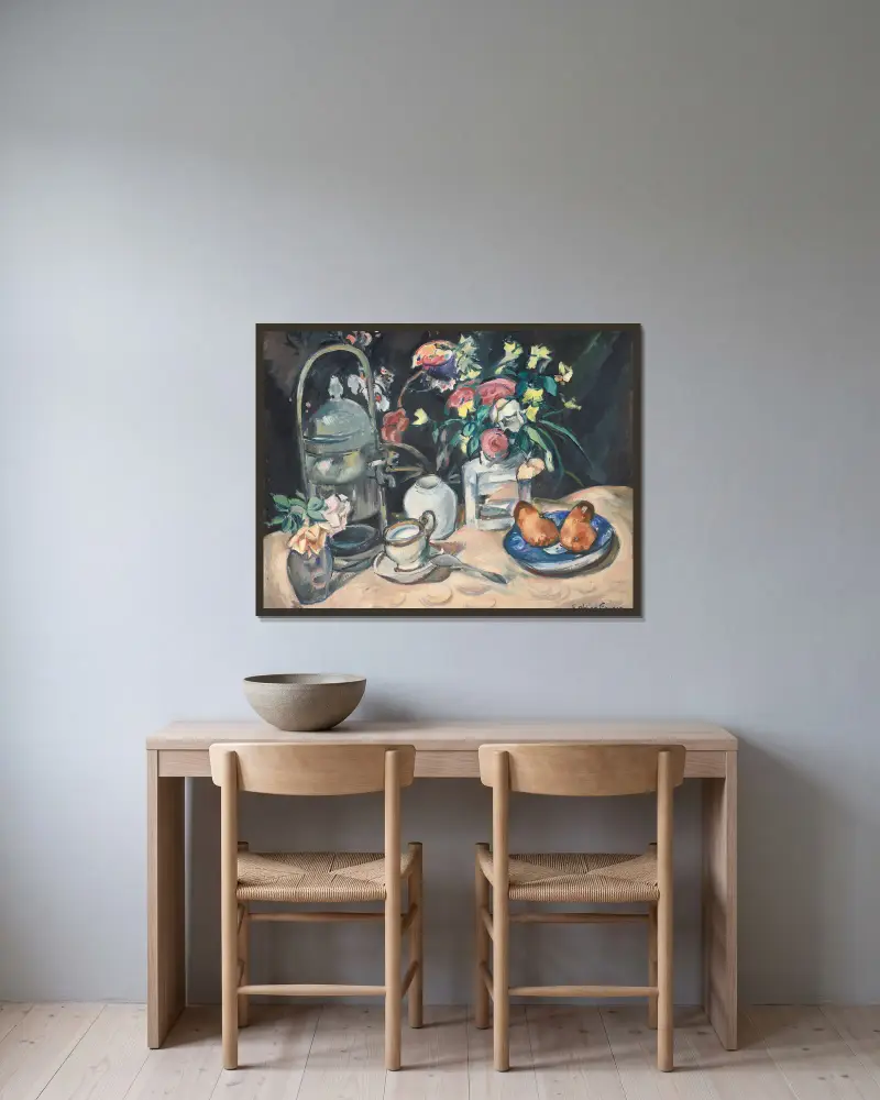 Stilleben med briocher av Emile Othon Friesz inramad på en vägg