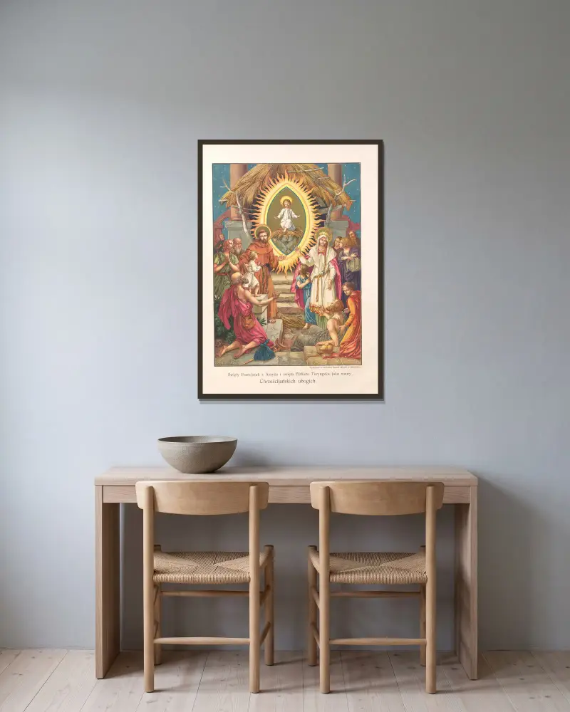 Die christlichen Armen von Otto Bitschnau gerahmt an einer Wand