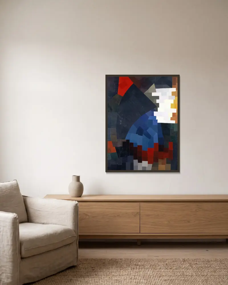 Komposition, 1932 – Nr. 1 von Otto Freundlich gerahmt an einer Wand