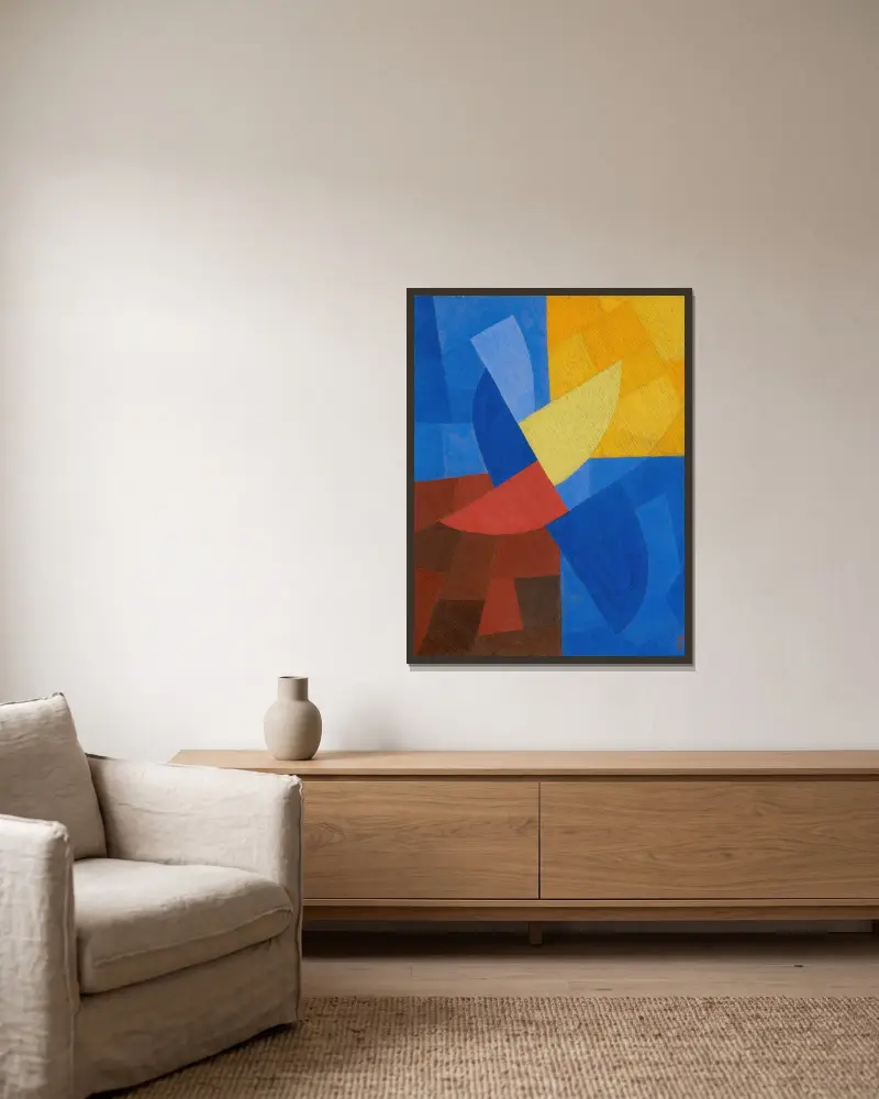 Composition, 1932 – nr 2 av Otto Freundlich inramad på en vägg