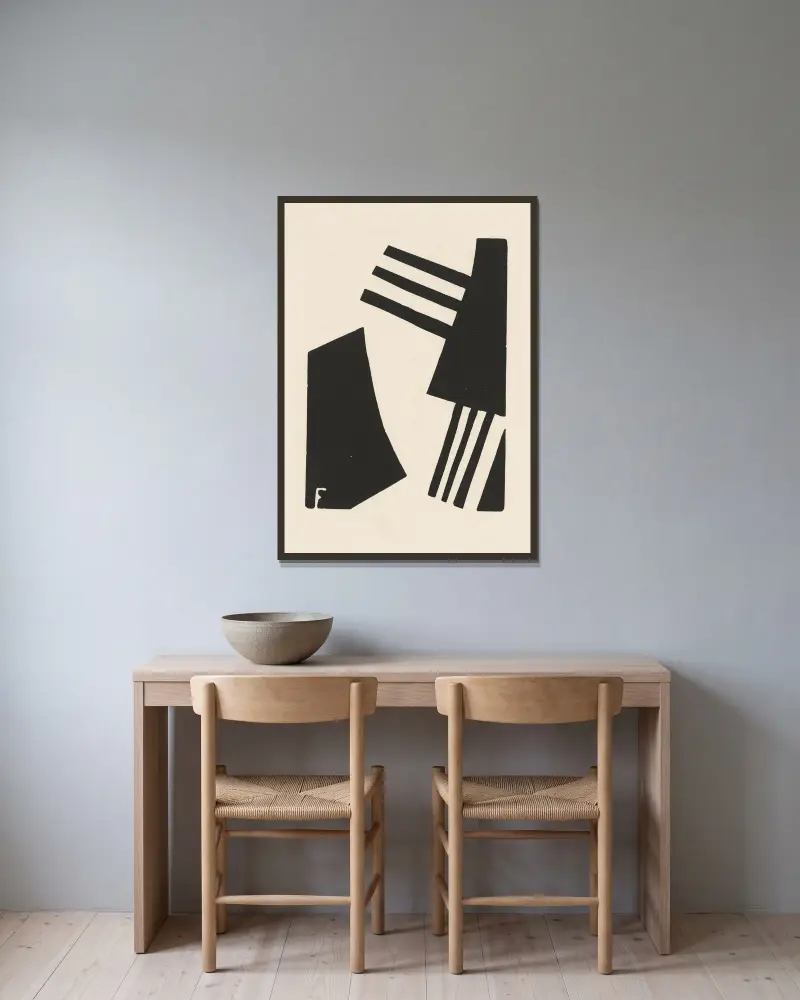 Komposition, 1938 von Otto Freundlich gerahmt an einer Wand