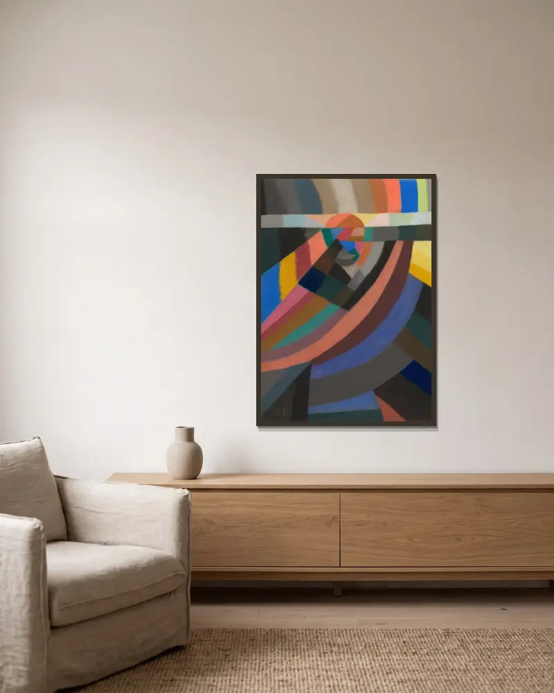 Komposition, 1924 – Nr. 1 von Otto Freundlich gerahmt an einer Wand