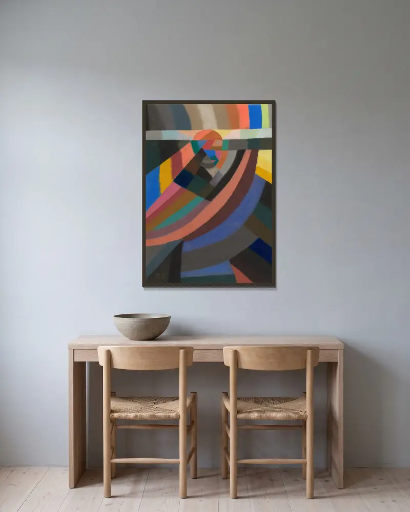 Komposition, 1924 – Nr. 1 von Otto Freundlich gerahmt an einer Wand