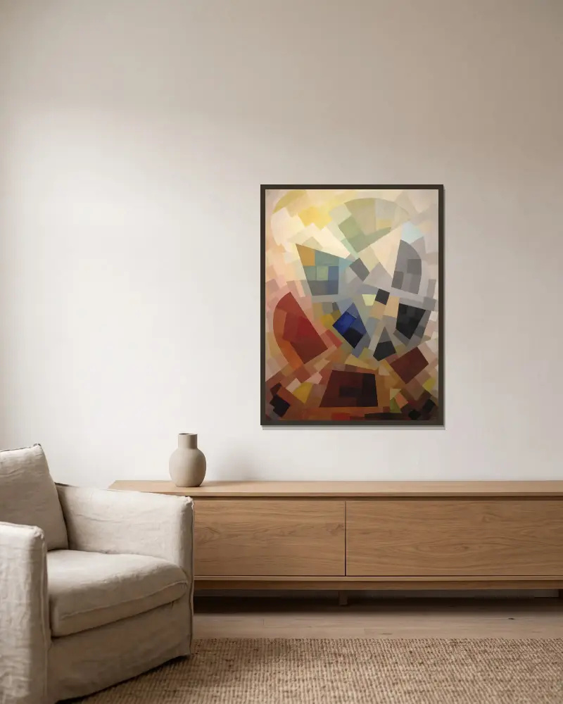 Komposition, 1939 – Nr. 2 von Otto Freundlich gerahmt an einer Wand