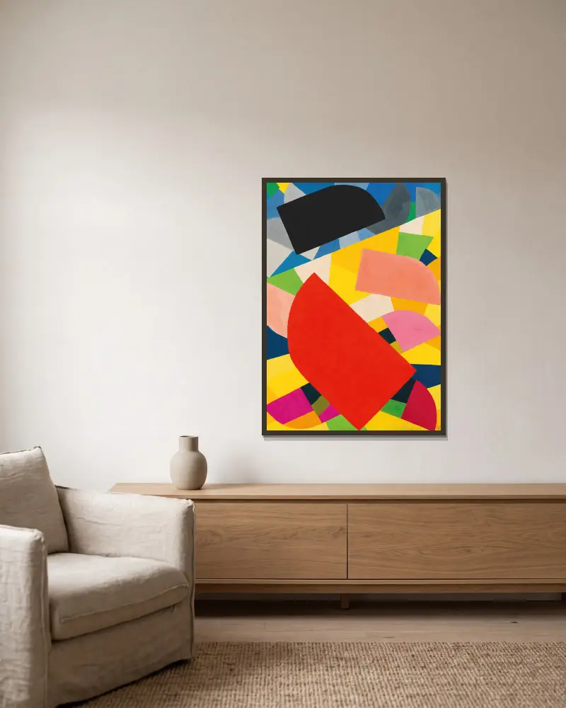 Komposition, 1936 von Otto Freundlich gerahmt an einer Wand